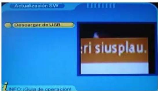 Actualización SW Descargar de USB ri siusplau. i INFO: ¡Guía de operación!