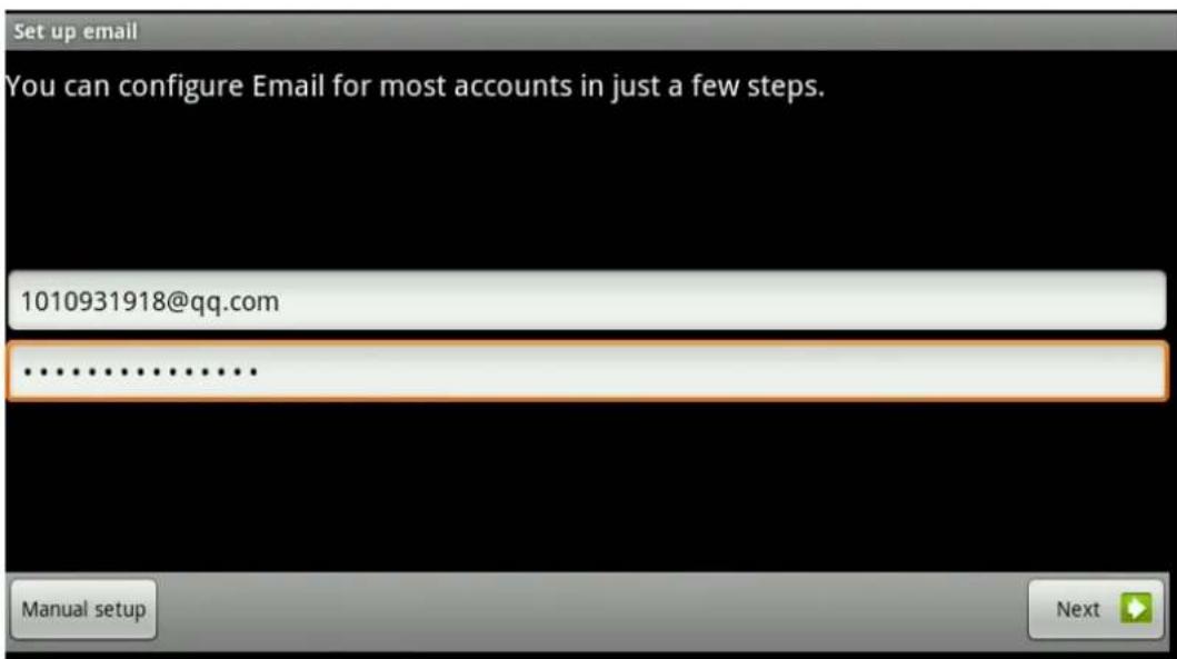 Set up email You can configure Email for most accounts in just a few steps. 1010931918@qq.com ..........