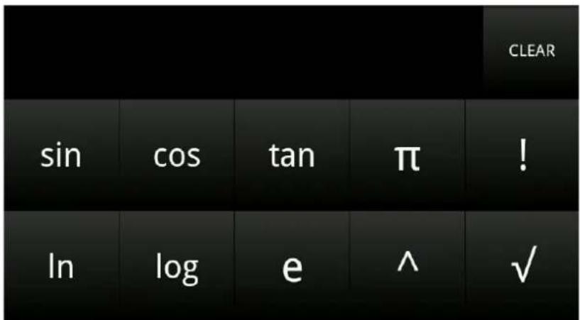 CLEAR sin cos tan π ! In log e ^ ✓