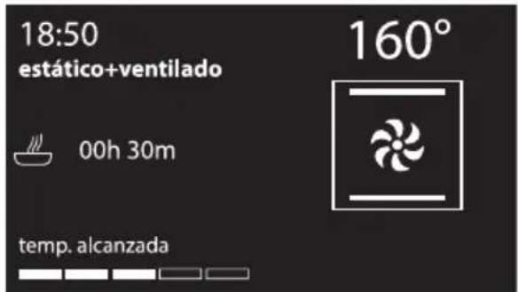 18:50 estático+ventilado 00h 30m temp. alcanzada 160°