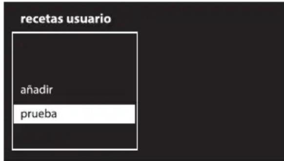 recetas usuario añadir prueba