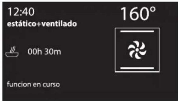 12:40 estático+ventilado 00h 30m funcion en curso 160°