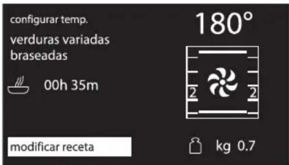 configurar temp. verduras variadas braseadas 00h 35m 180° 2 2 modificar receta kg 0.7