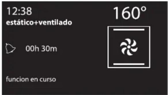 12:38 estático+ventilado 00h 30m funcion en curso 160°