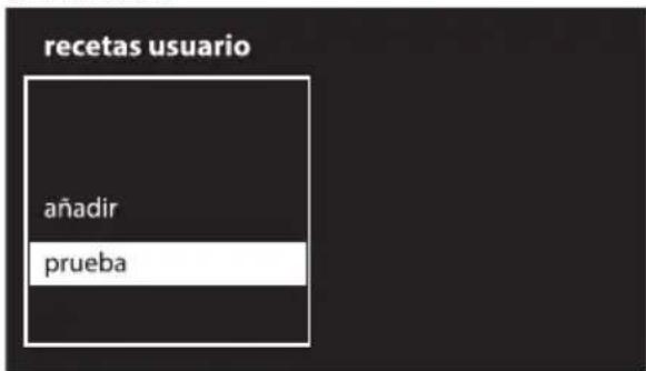recetas usuario añadir prueba
