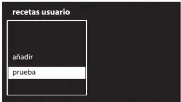 recetas usuario añadir prueba