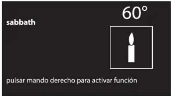 sabbath 60° pulsar mando derecho para activar función