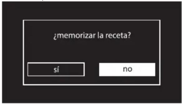 ¿memorizar la receta? sí no