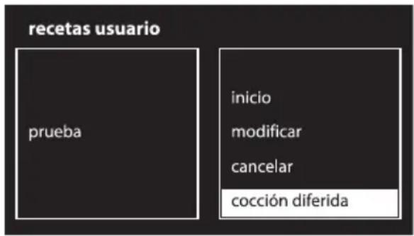 recetas usuario prueba inicio modificar cancelar cocción diferida