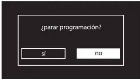 ¿parar programación? sí no
