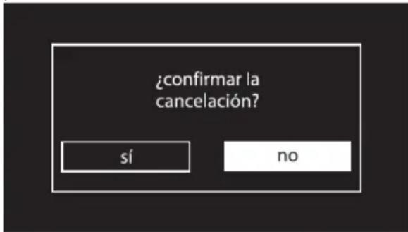 ¿confirmar la cancelación? sí no