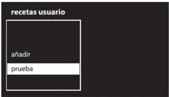recetas usuario añadir prueba