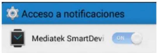 Acceso a notificaciones Mediatek SmartDev1 ON