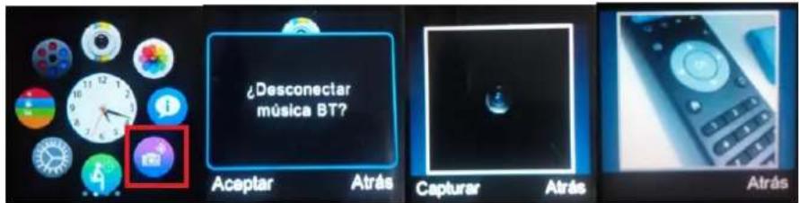 ¿Desconectar música BT? Aceptar Atrás Capturar Atrás Atrás