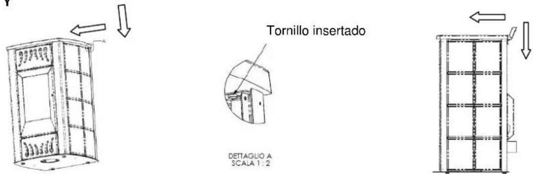 Tornillo insertado DETTAGLIO A SCALA 1:2