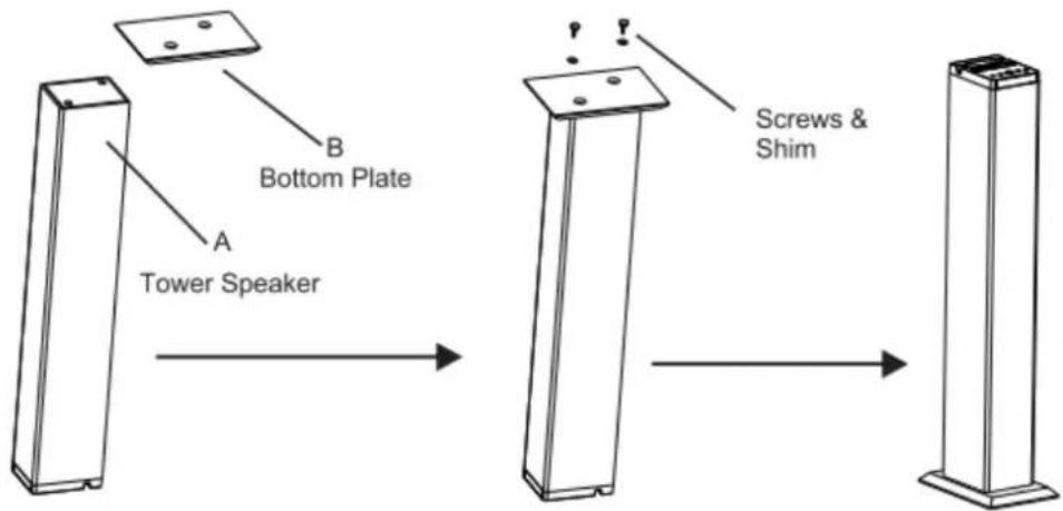 Bottom Plate Tower Speaker Screws & Shim
