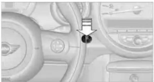 Interior view of a car dashboard with steering wheel and dashboard (no visible text or symbols)