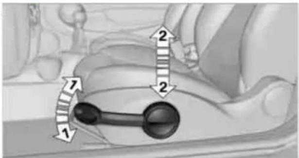 Diagram showing car seatbelt mechanism with numbered arrows indicating motion or movement directions