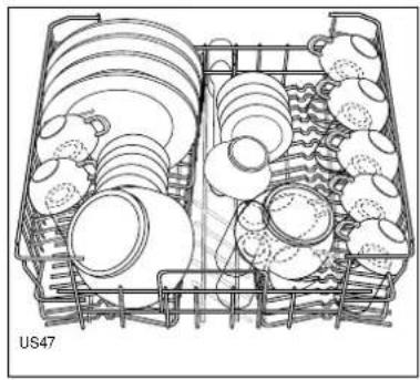 ZANUSSI DA 6352 - En caso de carga de los platos en el cesto superior: - 2