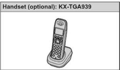 Handset (optional): KX-TGA939