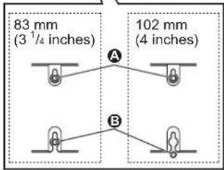 83 mm (3 1/4 inches) 102 mm (4 inches) A B