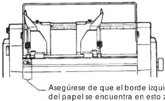 Asegúrese de que el borde izquierda del papel se encuentra en esto z
