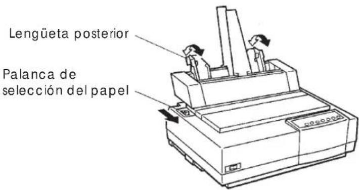 Lengüeta posterior Palanca de selección del papel