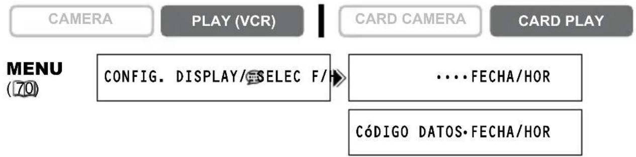 CANON MVX45i - Selección de la combinación de visualizaciones de fecha/hora - 1