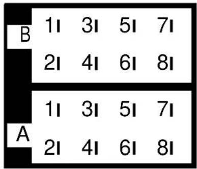 B 1i 3i 5i 7i 2i 4i 6i 8i A 1i 3i 5i 7i 2i 4i 6i 8i