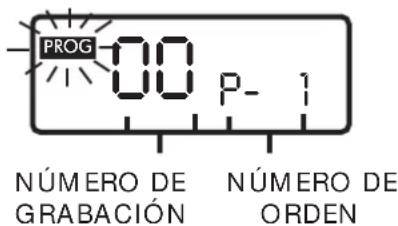 PROG 00 P- 1 NÚMERO DE GRABACIÓN NÚMERO DE ORDEN