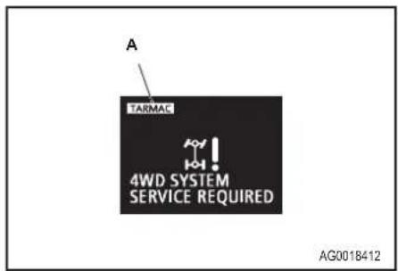 A TARMAC 4WD SYSTEM SERVICE REQUIRED AG0018412