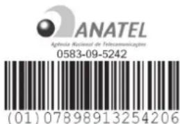 ANATEL Aptoria Racional de Telecomunicações 0583-09-5242 (01)07898913254206