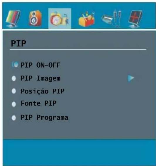 PIP • PIP ON-OFF • PIP Imagem • Posição PIP • Fonte PIP • PIP Programa