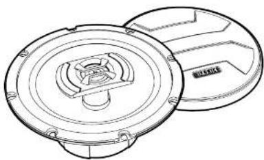 Technical line drawing of a speaker component with no visible text or symbols