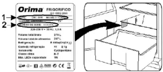 Orima FRIGORIFICO 10002-2006 OFFICE CRC 2VR NODALO17500 NOMATO DO VASER 3X HUMERO DE OSRE X133XX 220-Z38 V + 50 Hz, 1,0 A Volume total Bruto 270 L Volume total de alimentos 247 L Refrigeração R (60HzCH).) Consedo refrigeração XX ±1g Isolamento Cyclopentano Classe clima N-T Max. LEDs capacidade 1W