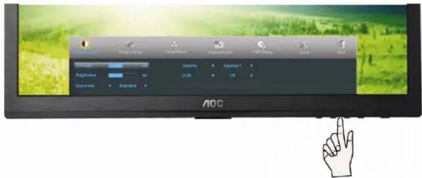 AOC Image Settings Custom Settings Picture 8: Post GPS Settings Balance Set X Dimensions Gamma 1 DCM Ctrl Excel Mode Standard