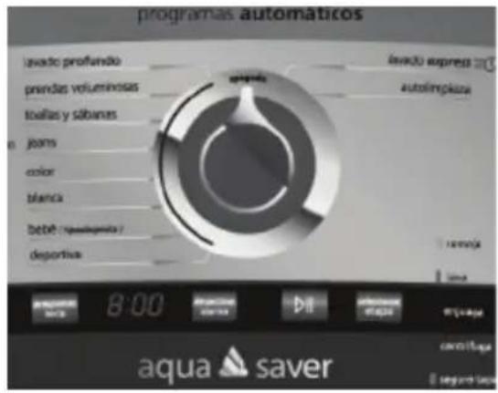 Mabe Aqua Saver LMH19589ZKBB - selección de programa - 1