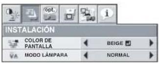 INSTALACIÓN COLOR DE PANTALLA MODE LÁMPARA BEIGE NORMAL
