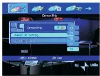 Censor Ship Comparing Parental Setting Cutting Unit OK Confirm Exit Roi Unile