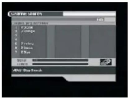 CHANNEL SEARCH 1. 1/2008 2. 1/2009 3. 1/2010 4. 1/2011 5. 1/2012 6. 1/2013 7. 1/2014 Signal MENU-Stop Search
