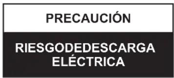 PRECAUCIÓN RIESGODEDESCARGA ELÉCTRICA