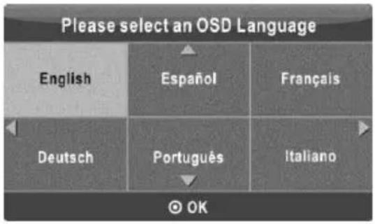 Please select an OSD Language English Español Français Deutsch Português Italiano OK