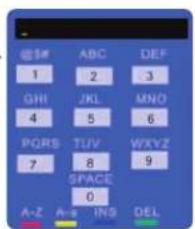 1 GHI 4 PQRS 7 A-Z A-s INS DEL ABC DEF 2 3 JKL MNO 5 6 TUV WXYZ 8 9 SPACE 0