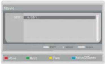 Movie 3001 /USB1 EXIT INFO Select Move Music Photo Native3Games