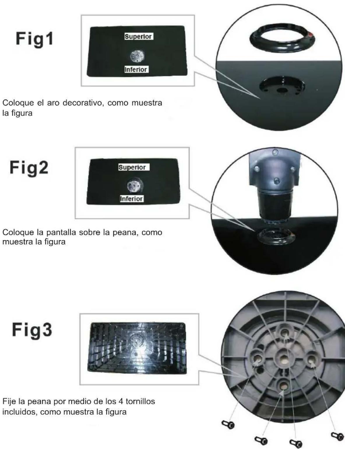 AIRIS MW26BL - CÓMO INSTALAR LA PEANA - 3