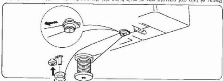 Technical diagram showing mechanical assembly with bolts and a magnified inset of a bolt detail