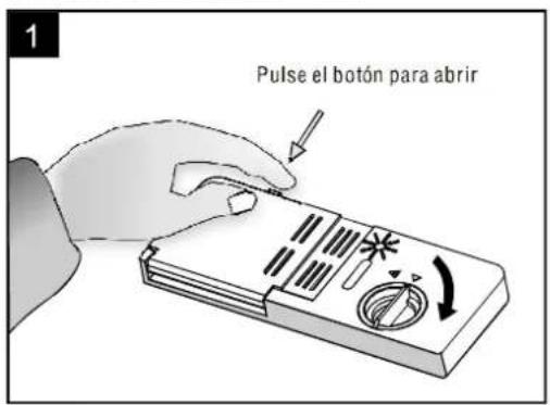 1 Pulse el botón para abrir