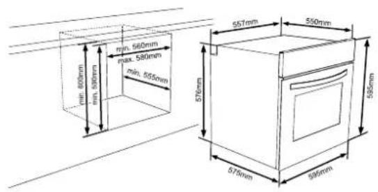 min. 600mm min. 580mm min. 560mm max. 590mm min. 555mm 557mm 550mm 576mm 565mm 574mm 590mm