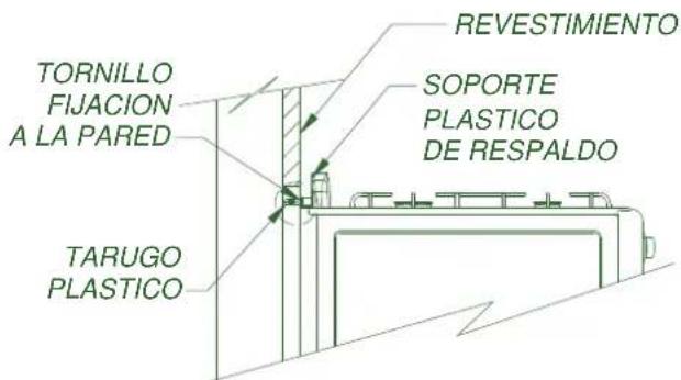 TORNILLO FIJACION A LA PARED TARUGO PLASTICO REVESTIMIENTO SOPORTE PLASTICO DE RESPALDO