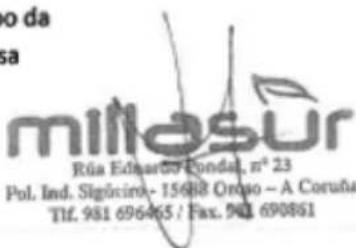 o da sa miñasur Rua Eduardo Fondal, n° 23 Pol. Ind. Sigúsciro - 15688 Ospo - A Coruña Tlf. 981 696465 / Fax. 981 690861
